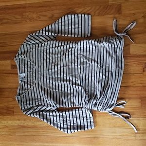 Oh! Mamma Maternity 3/4 Sleeve Striped Shirt